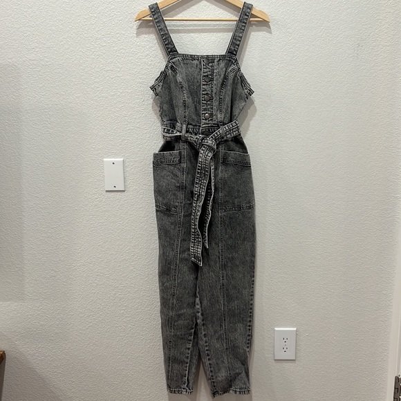 Black Washed Denim jumpsuit size 4 - Picture 7 of 8